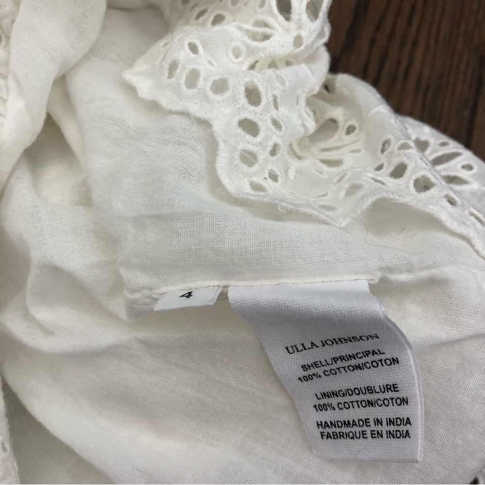NWT Ulla Johnson Gwyneth One Shoulder Eyelet White Midi Dress - Picture 6 of 7